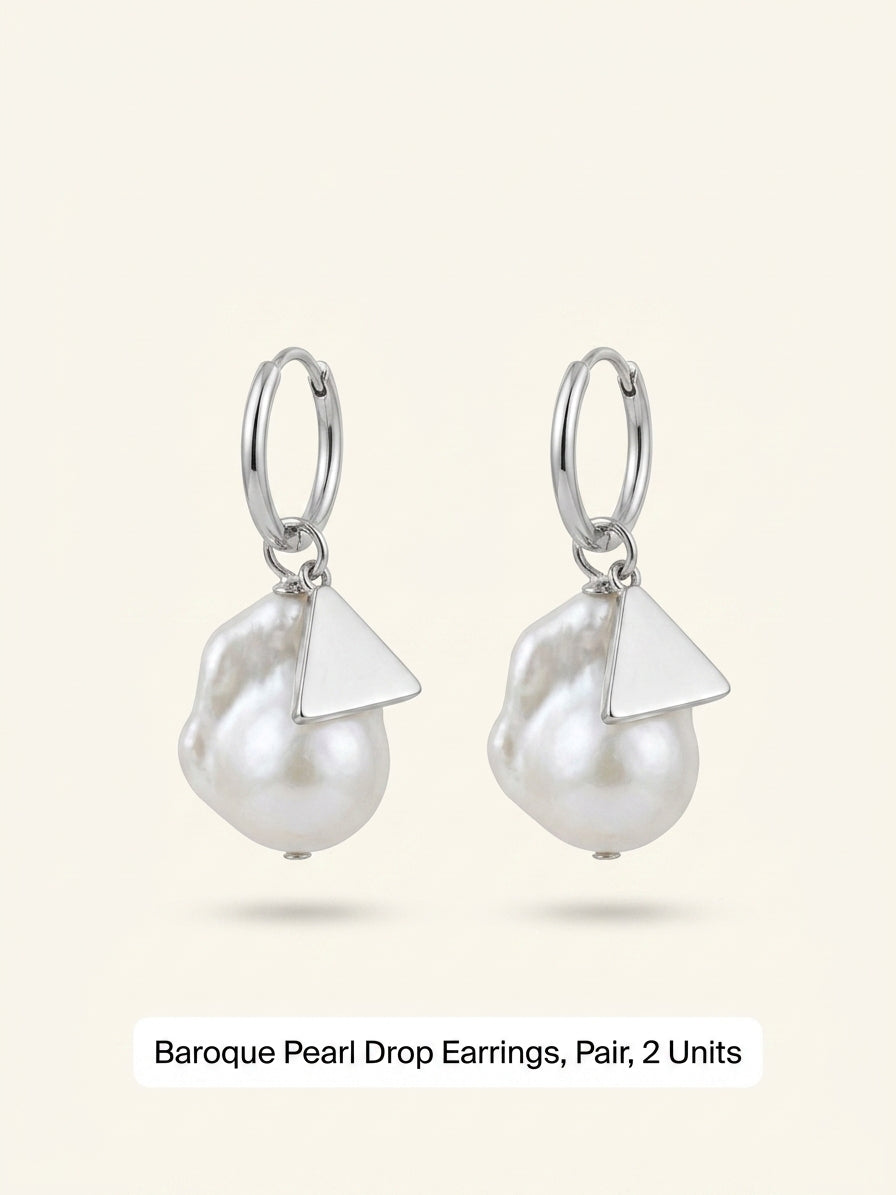 Prada metal and pearl drop earrings, imported from the UK