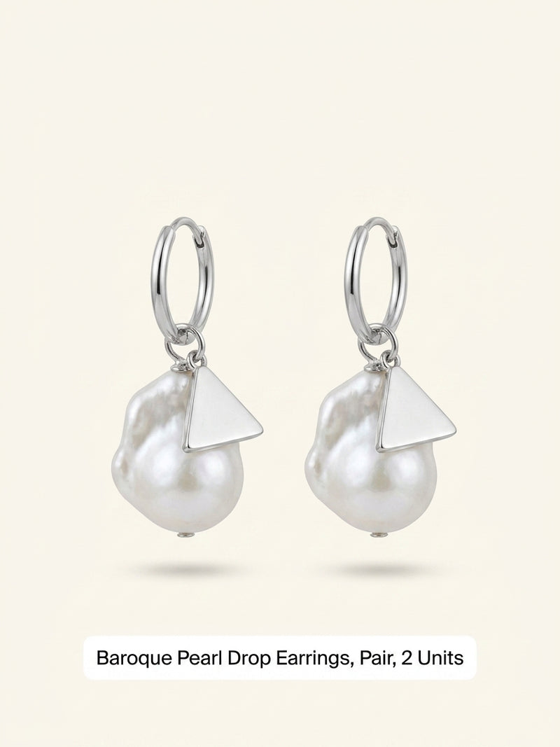 Prada metal and pearl drop earrings, imported from the UK