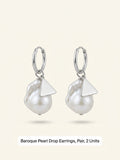 Prada metal and pearl drop earrings, imported from the UK