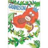 Abacus Grandson Jungle Orangutan Birthday Card