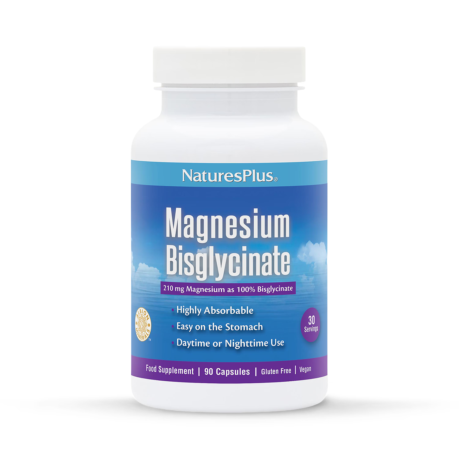 NaturesPlus Magnesium Bisglycinate capsules 90 count (British brand)