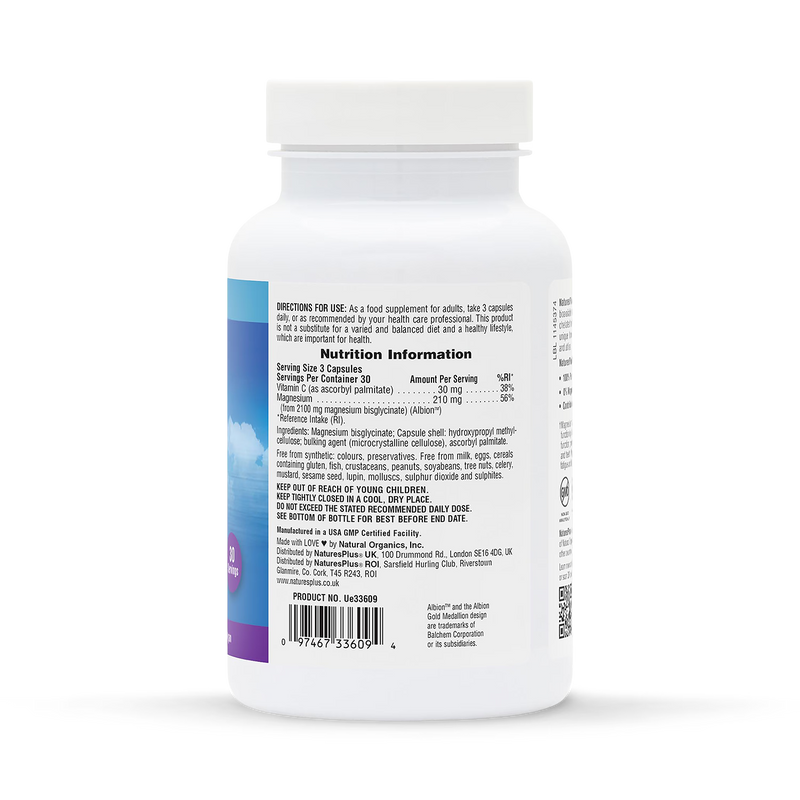 NaturesPlus Magnesium Bisglycinate capsules 90 count (British brand)