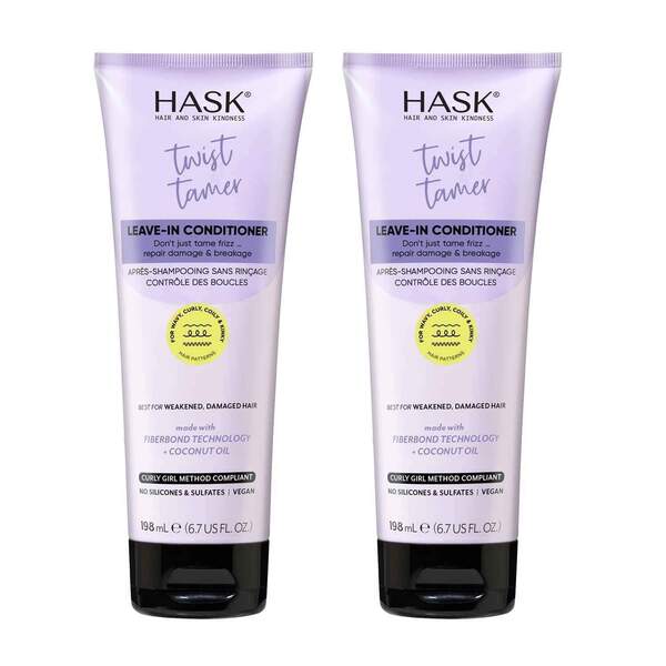 Hask Twist Tamer leave-in conditioner 198ml 2 pack (British brand)