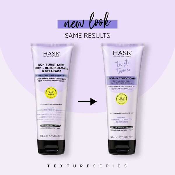 Hask Twist Tamer leave-in conditioner 198ml 2 pack (British brand)