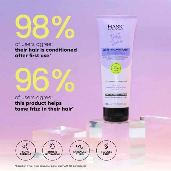 Hask Twist Tamer leave-in conditioner 198ml 2 pack (British brand)