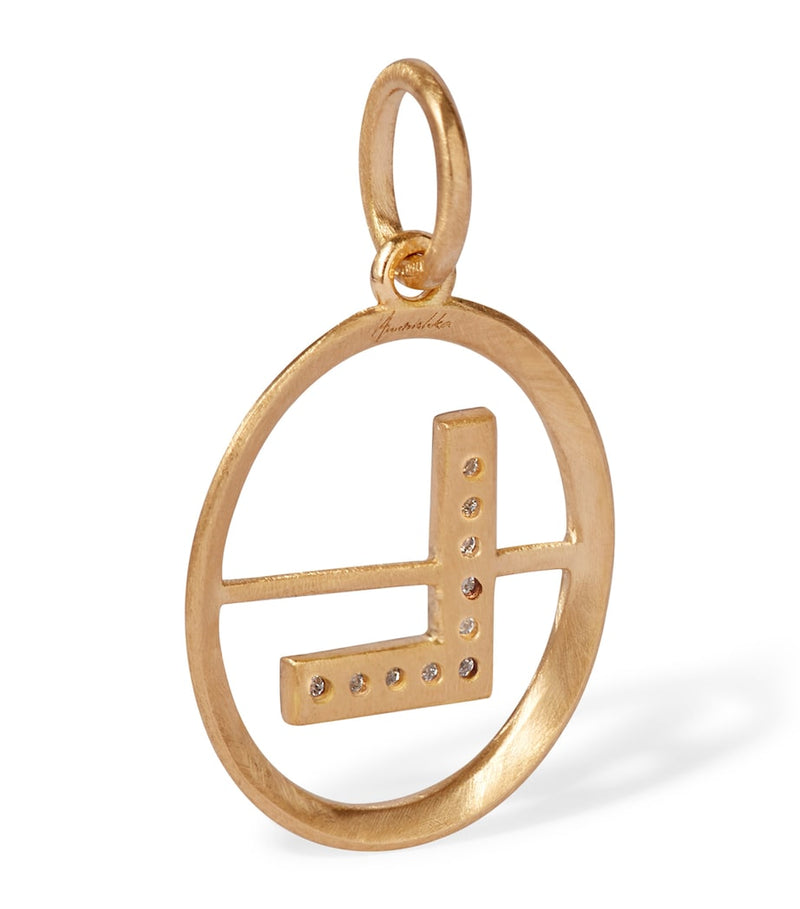Annoushka yellow gold diamond L pendant - British product