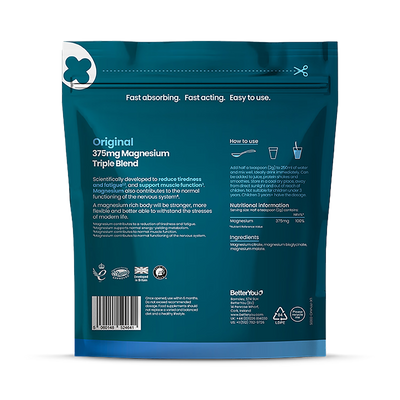 BetterYou Magnesium Max Original Magnesium Triple Blend Pulver Getränkemischung 120g