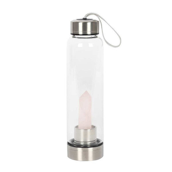 Prezzybox Rose Quartz Purifying Glass Water Bottle GOODS Superdrug   