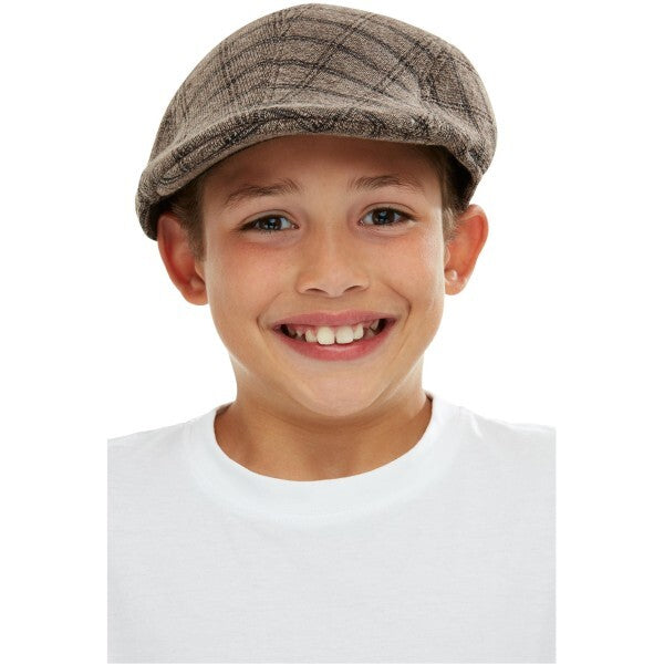 Smiffys kids flatcap in brown and black, imported from the UK