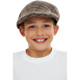 Smiffys kids flatcap in brown and black, imported from the UK