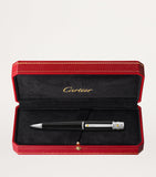 Cartier Santos de Cartier ballpoint pen with black composite and palladium accents, 14cm height - British product