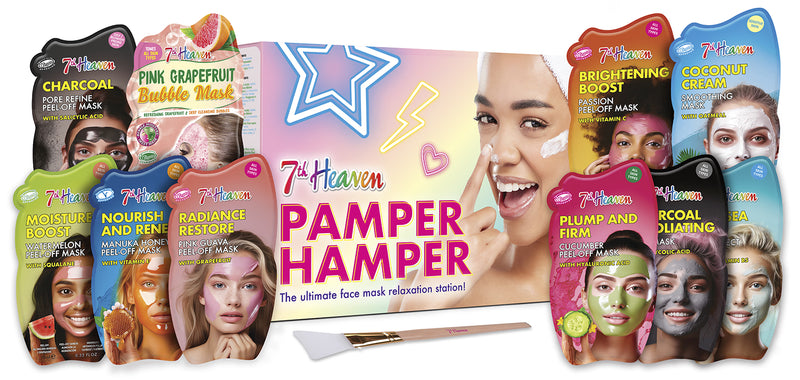 Pamper Hamper gift set with face masks and hair treatments, UK version