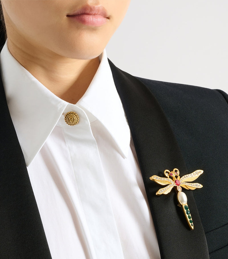 Balmain embellished dragonfly brooch (British brand)