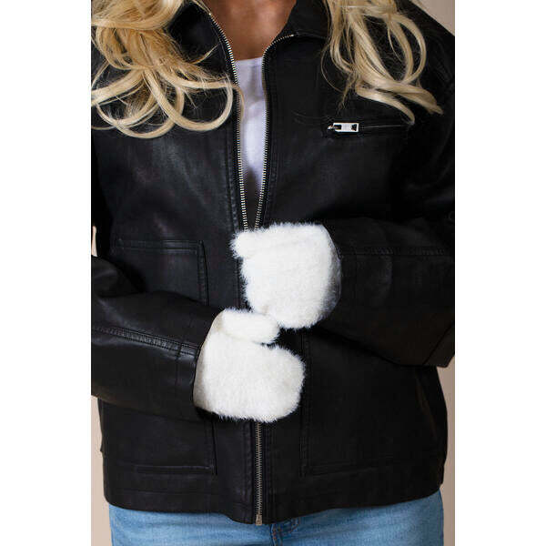 SVNX soft knitted mittens in cream, imported from the UK