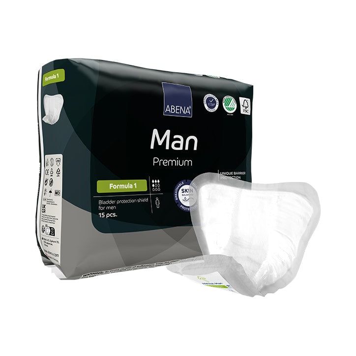 Abena Man Formula 1 Premium, 450ml Absorbency, 15 Incontinence Pads