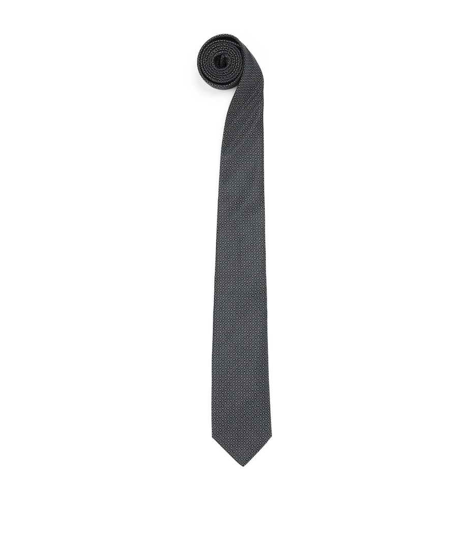 Canali silk-wool jacquard tie 8cm (British brand)