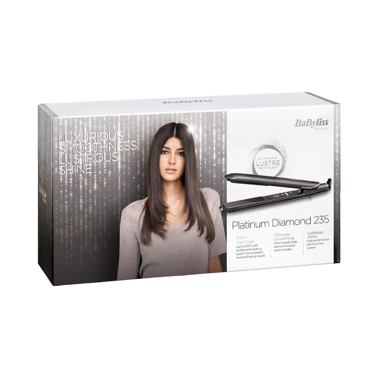 BaByliss Platinum Diamond 235 hair straightener, UK version