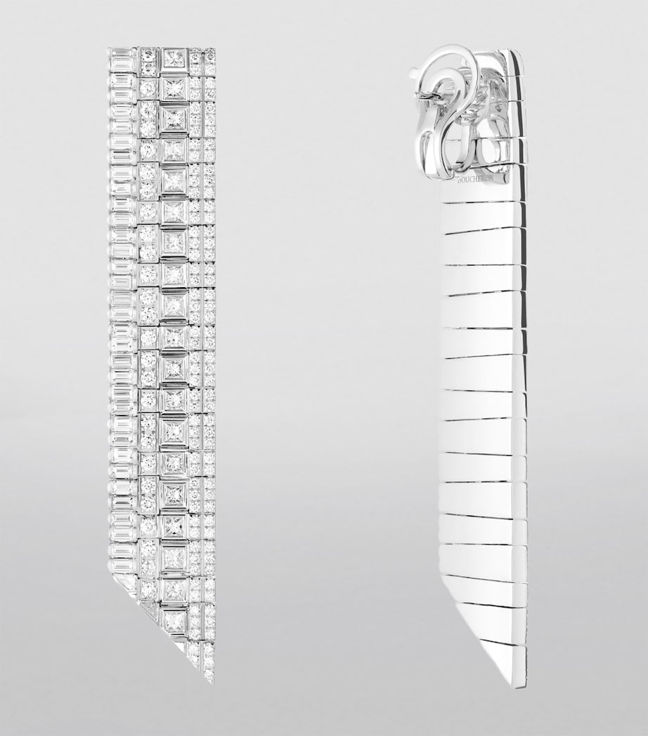 Boucheron white gold diamond Quatre earrings 7.3mm, imported from the UK