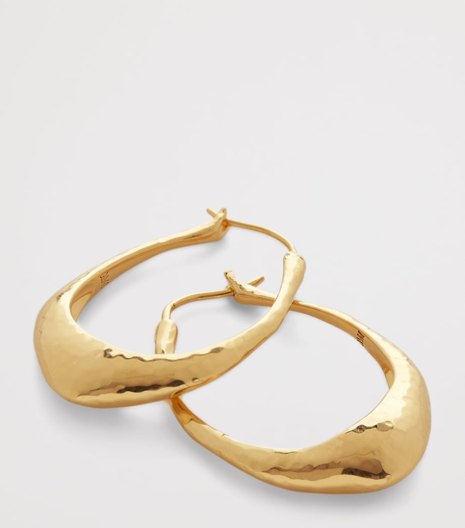 Monica Vinader gold vermeil Deia hoop earrings 3cm (British brand)