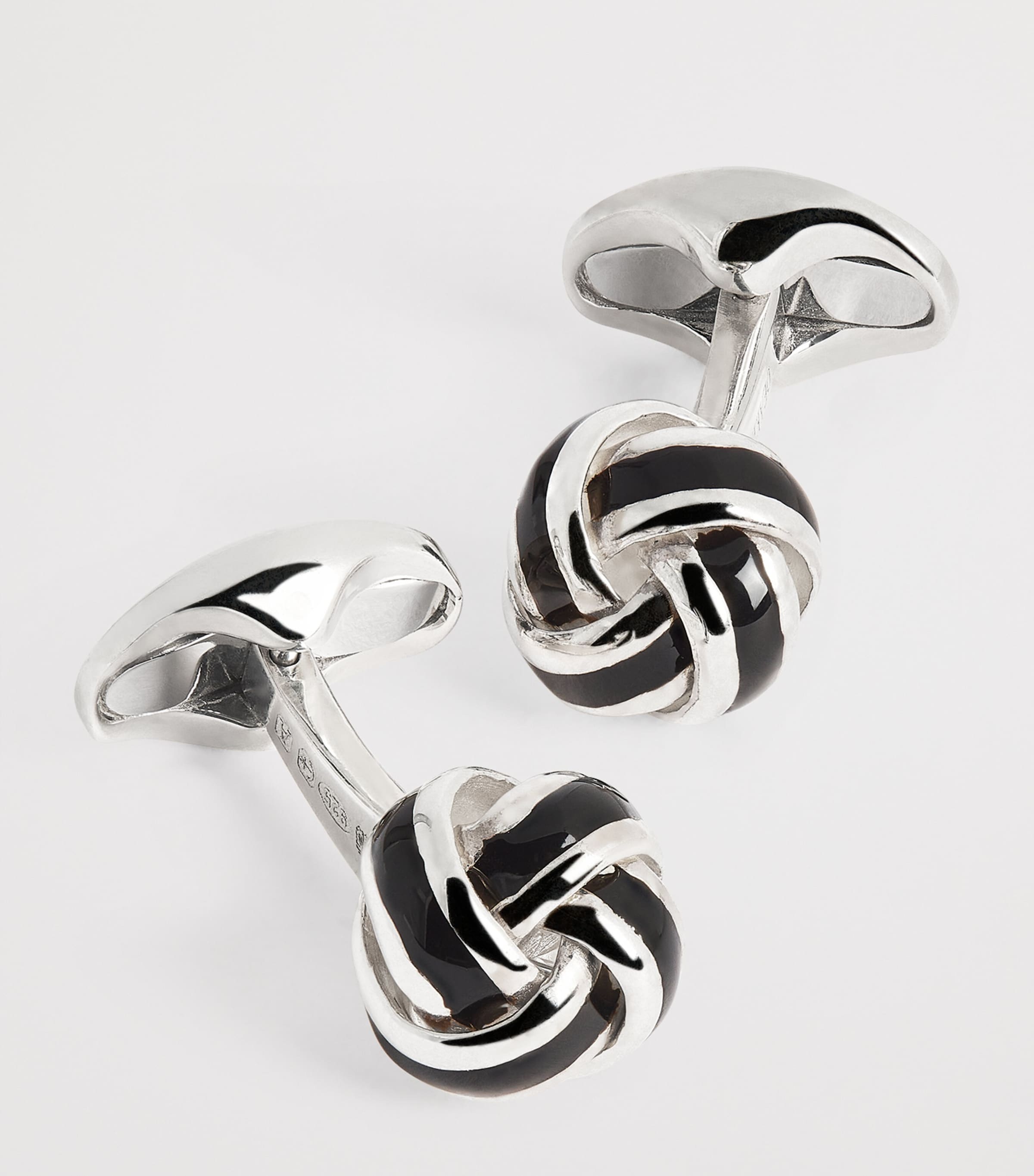 Deakin & Francis sterling silver and enamel knot cufflinks - British product
