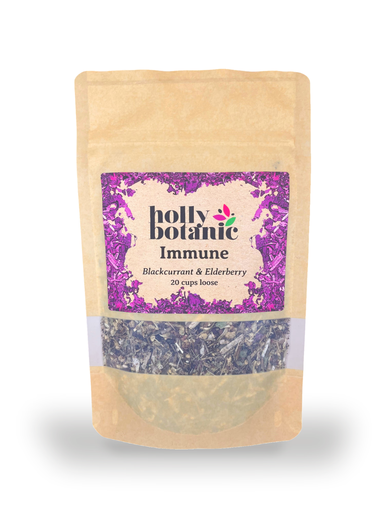 Holly Botanic immune tisane blackcurrant and elderberry loose 20 cup, UK version