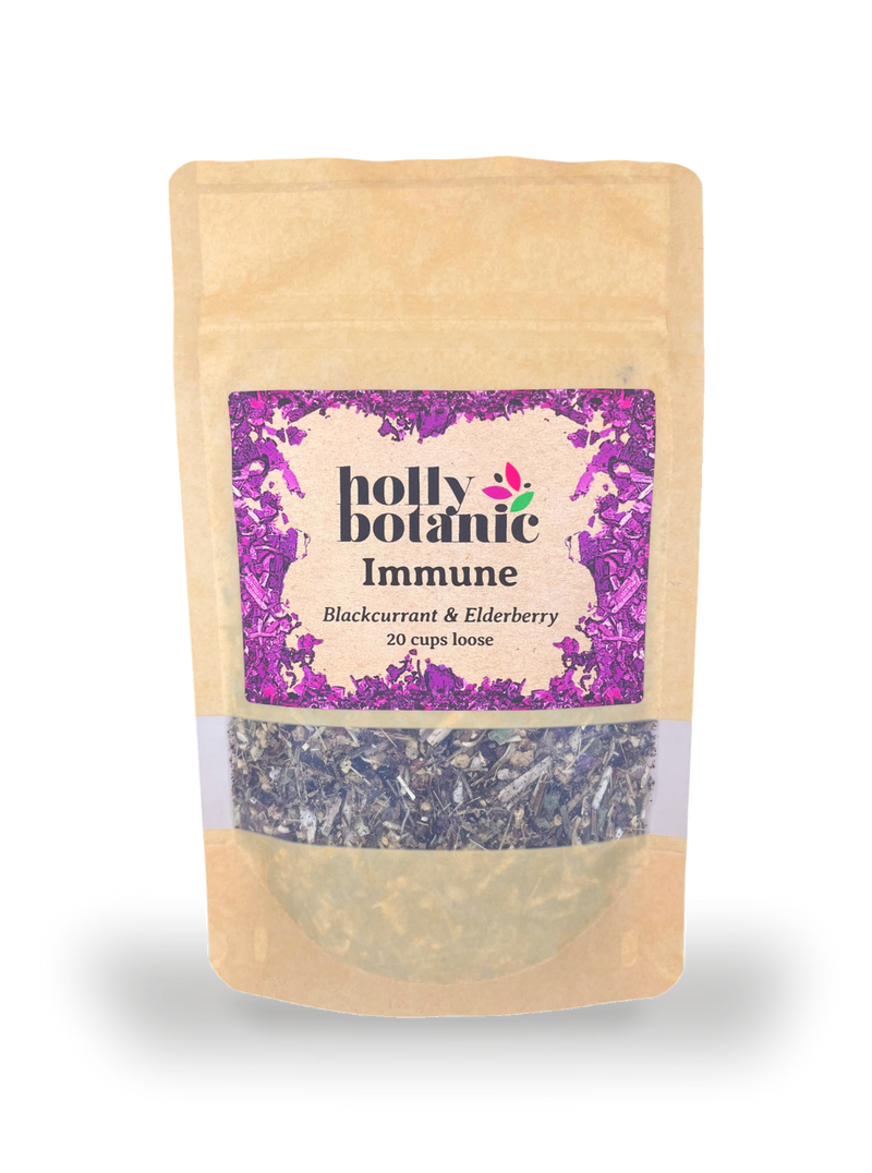 Holly Botanic immune tisane blackcurrant and elderberry loose 20 cup, UK version
