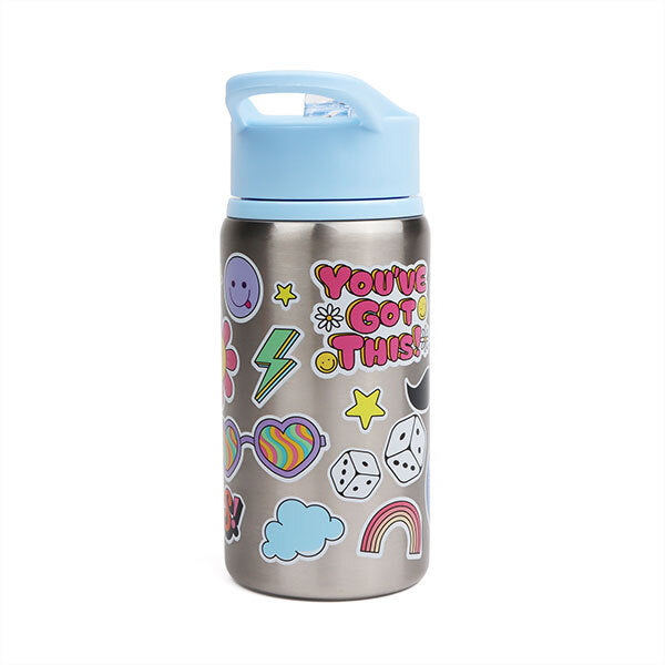 Myga Sticker Splash Metal Water Bottle, imported from the UK