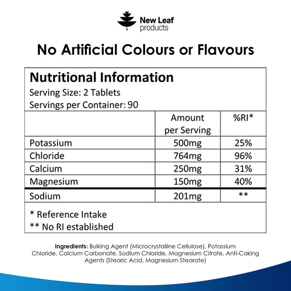 New Leaf electrolyte complex 180 tablets, imported from the UK