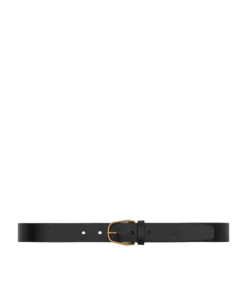 Saint Laurent leather belt with gold-tone buckle 3cm, UK version