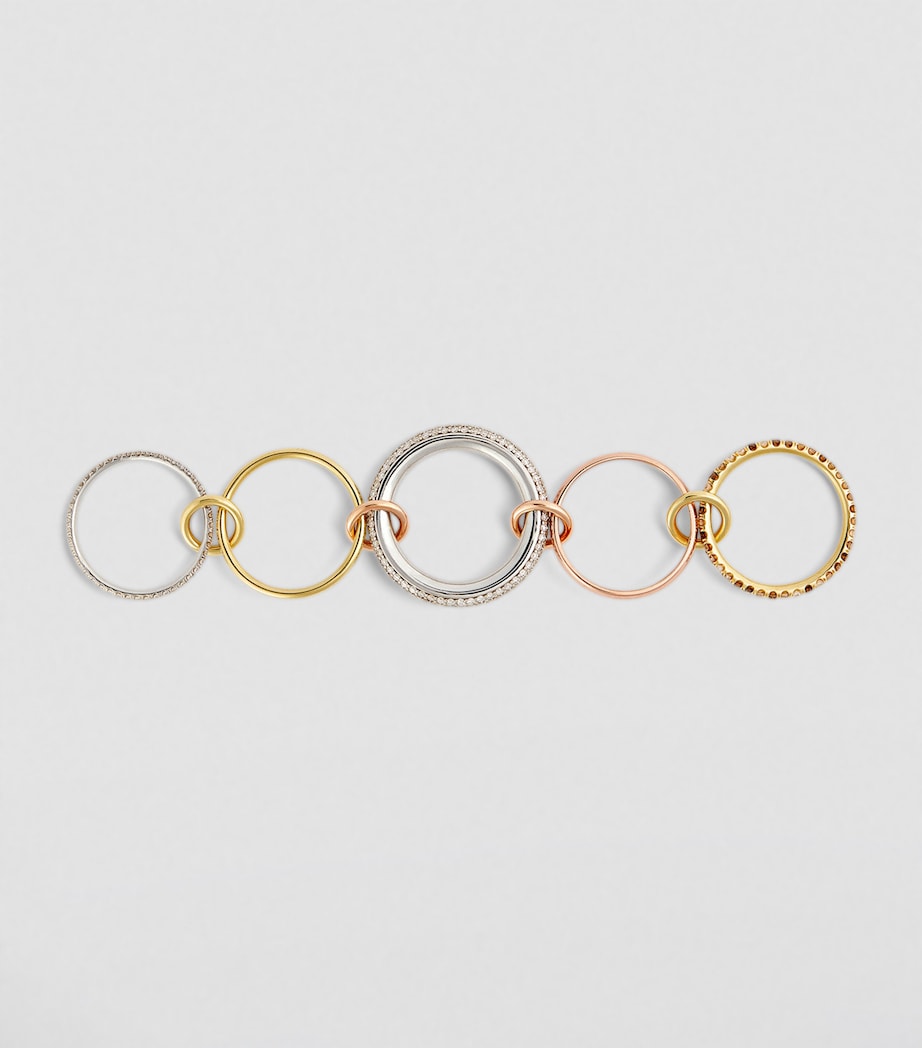 Spinelli Kilcollin gold diamond ring with five bands (British brand)