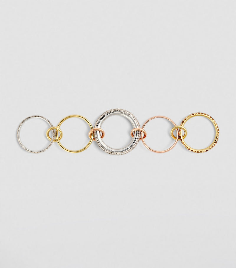 Spinelli Kilcollin gold diamond ring with five bands (British brand)