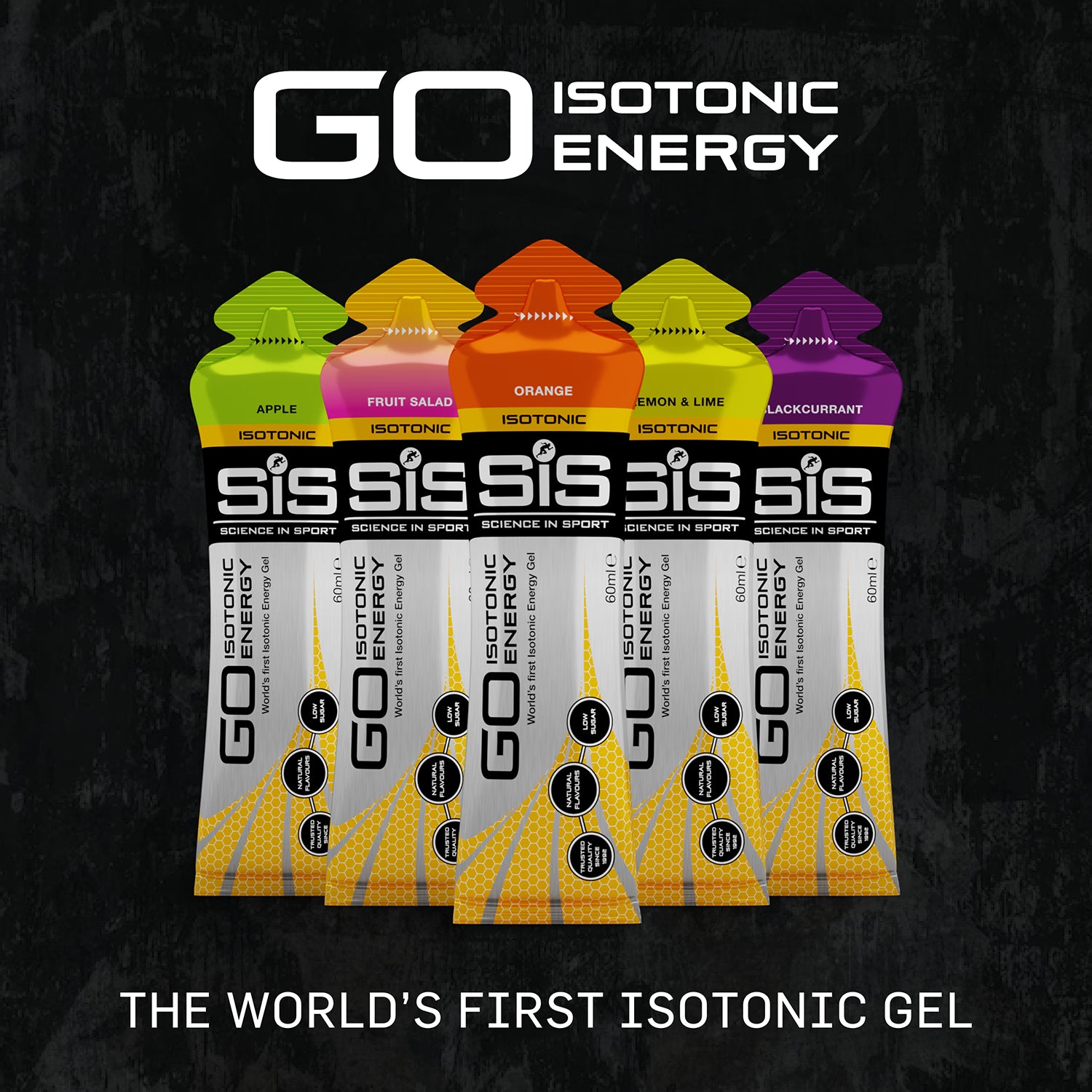 SiS GO Isotonic Energy Gel variety pack 7x60ml, imported from the UK
