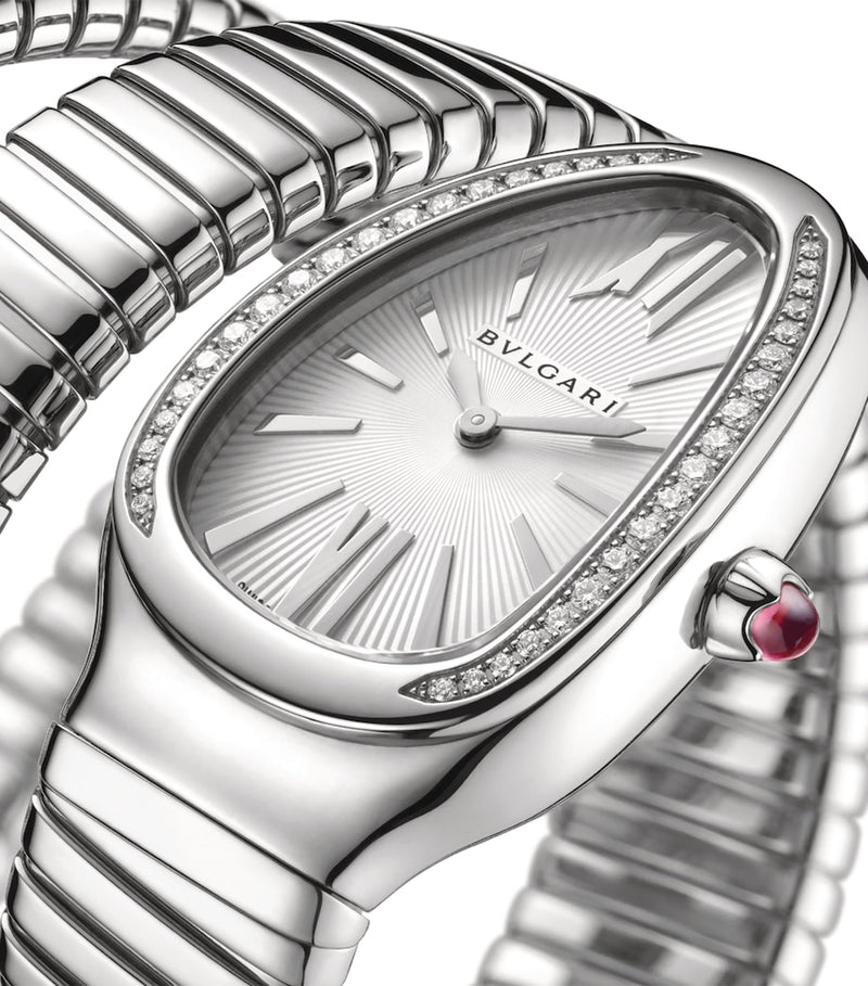 Bvlgari stainless steel Serpenti Tubogas diamond watch 35mm, imported from the UK