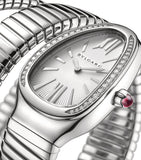 Bvlgari stainless steel Serpenti Tubogas diamond watch 35mm, imported from the UK