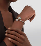 Bvlgari Serpenti bangle white gold diamond emerald, imported from the UK