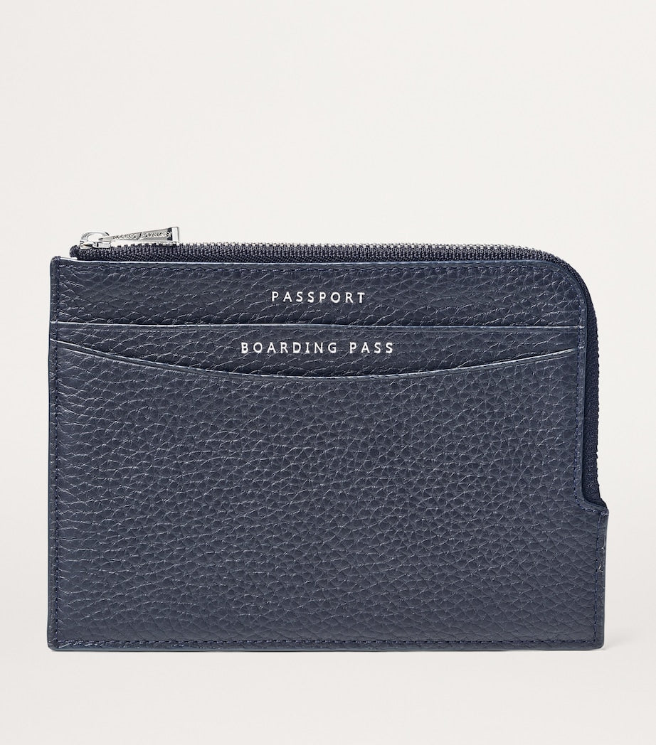 Aspinal of London leather zipped travel wallet - British product