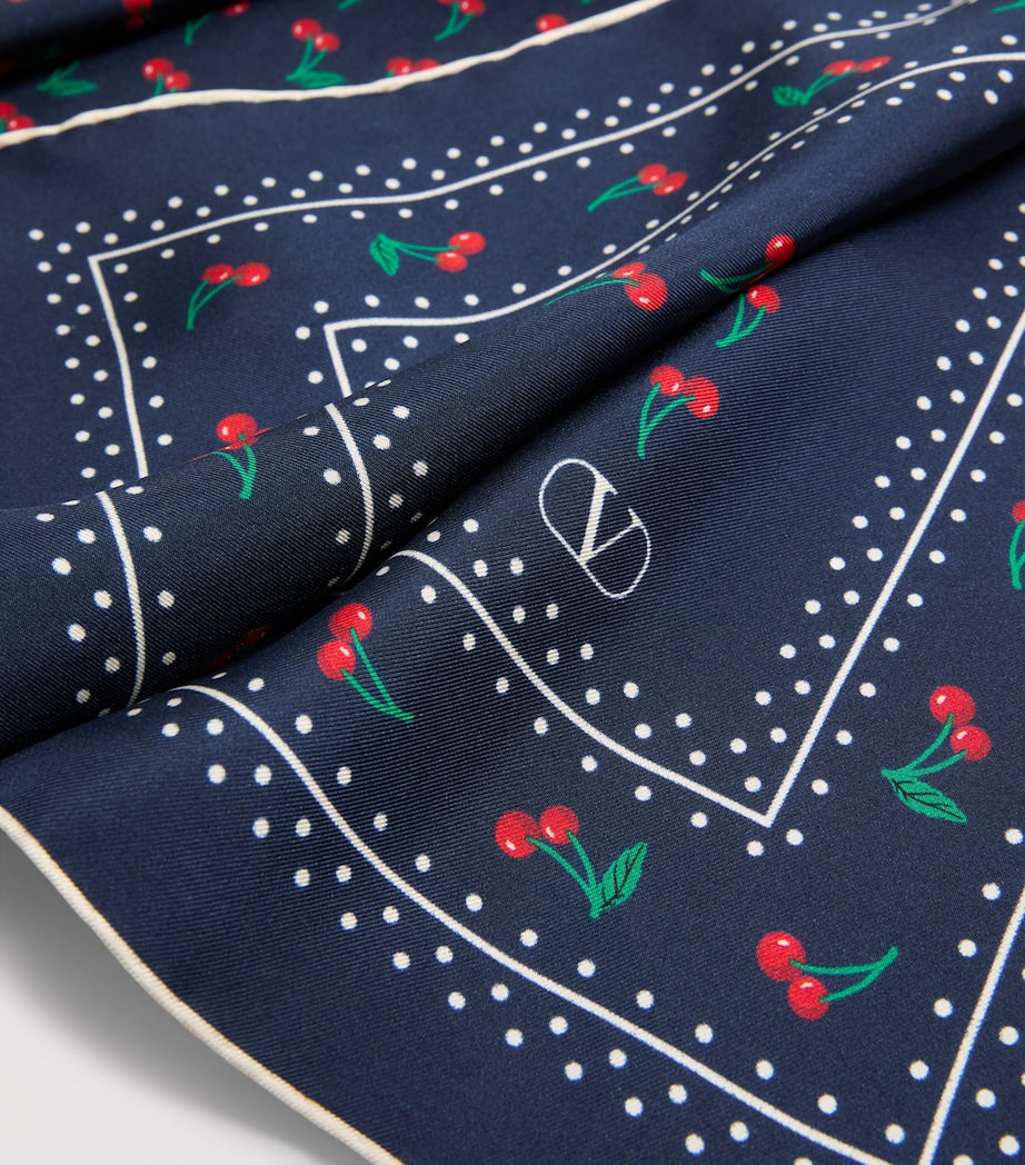 Valentino Garavani Cherryfic print silk scarf 70x70cm, UK version