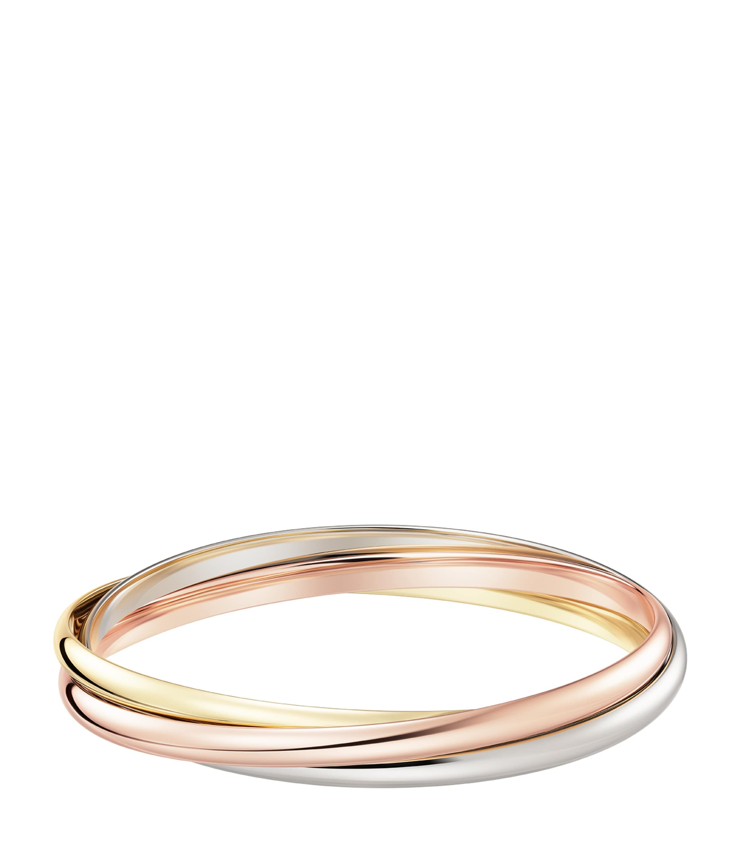Cartier large Trinity bracelet white rose yellow gold 4.4mm (British brand)