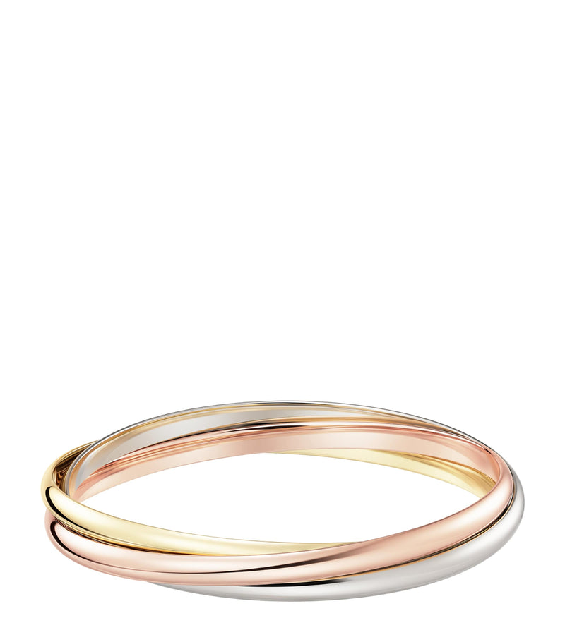 Cartier large Trinity bracelet white rose yellow gold 4.4mm (British brand)