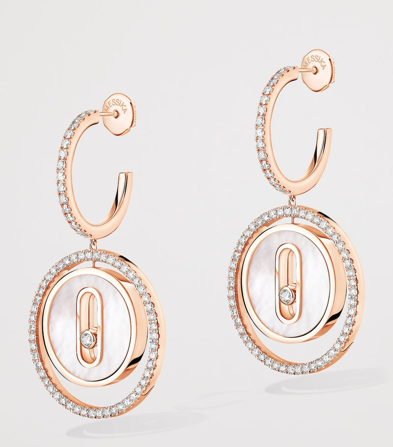 Messika Lucky Move Roségold Diamant Perlmutt Ohrringe 0,53ct, UK Version