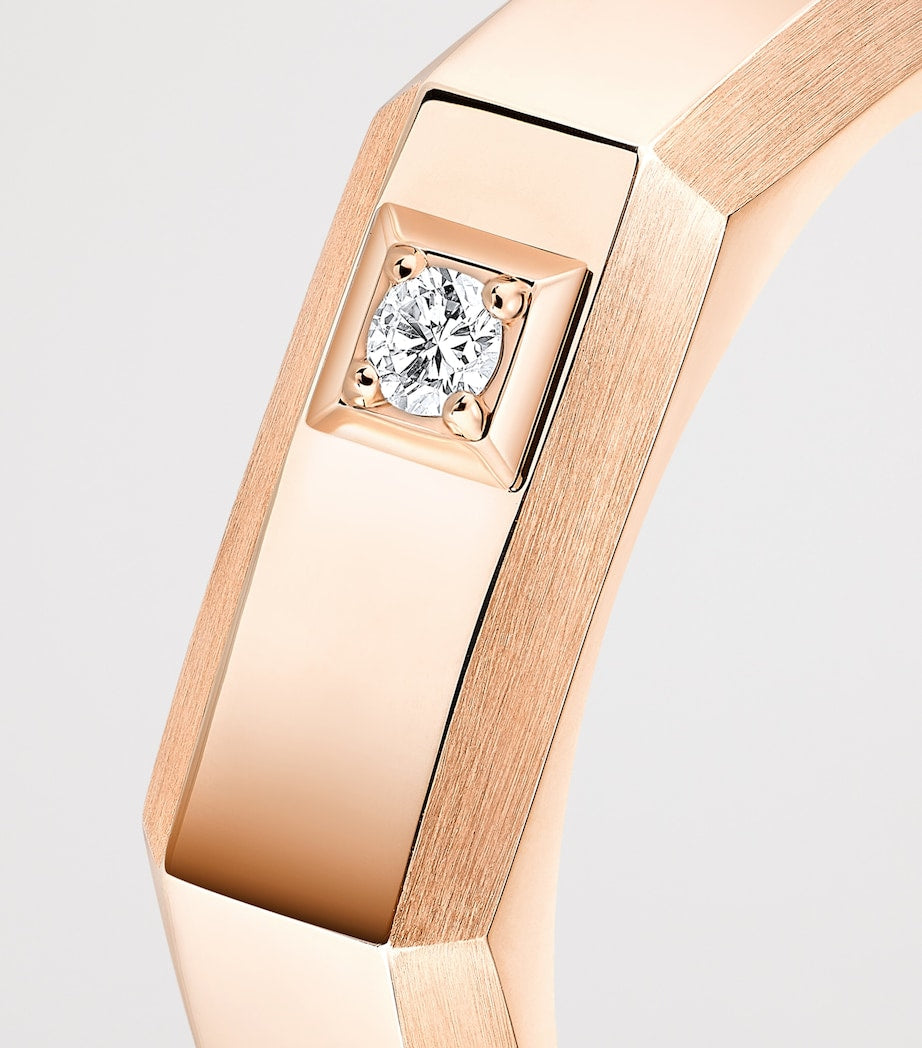 Messika Moderniste pink gold diamond medium ring 0.03ct - British product