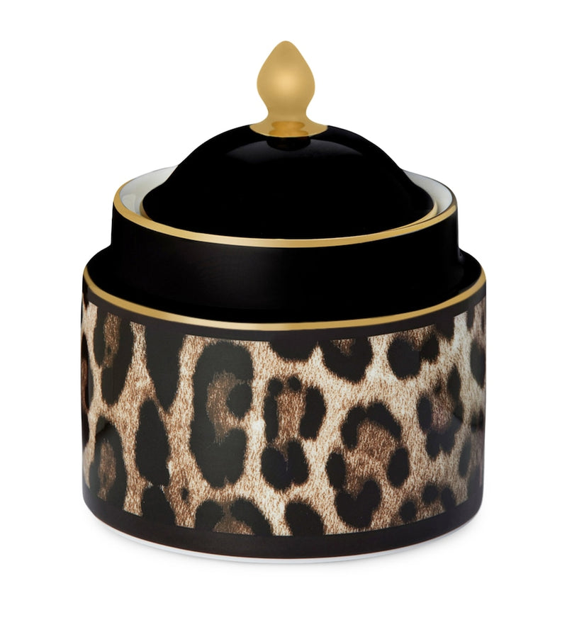 Dolce&Gabbana Casa leopard print sugar bowl 10cm - British product
