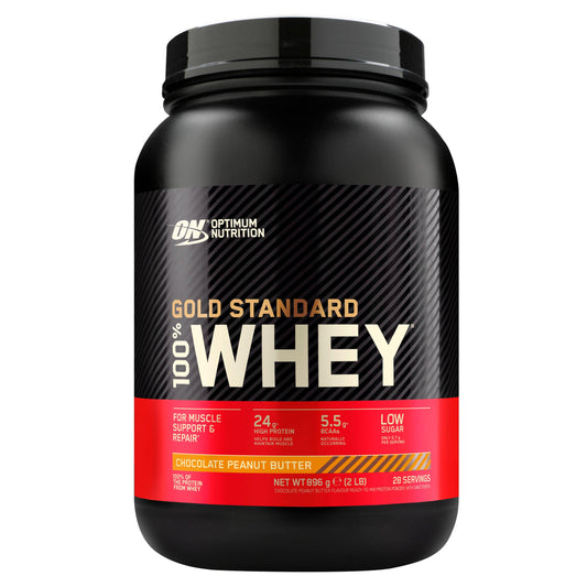 Optimum Nutrition Gold Standard Whey Protein Powder Chocolate Peanut Butter Flavour 28 servings 896g GOODS Sainsburys   