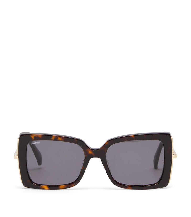 Max Mara oversized square sunglasses acetate metal frame - British product