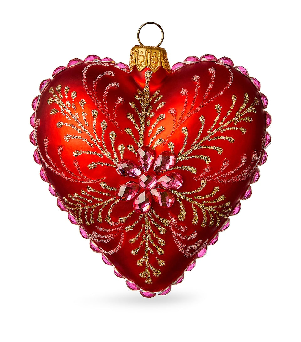 2025 Glass Festive Bauble with Velvet Hanging Loop