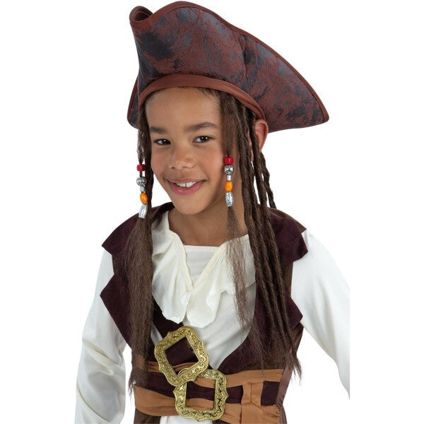 Smiffys pirate hat with dreadlocks, imported from the UK