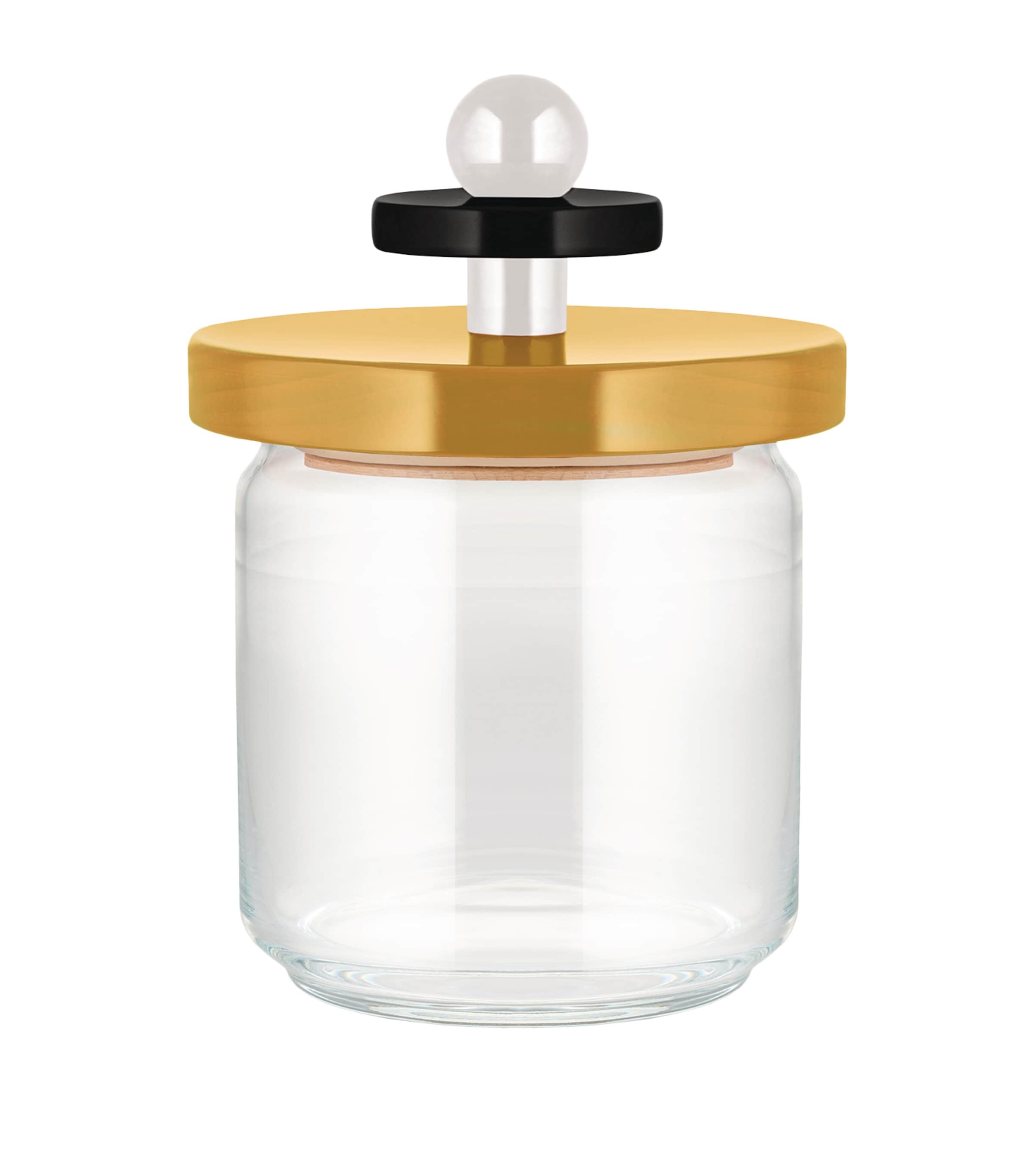 Alessi storage jar glass and beech wood - British product