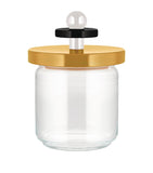 Alessi storage jar glass and beech wood - British product