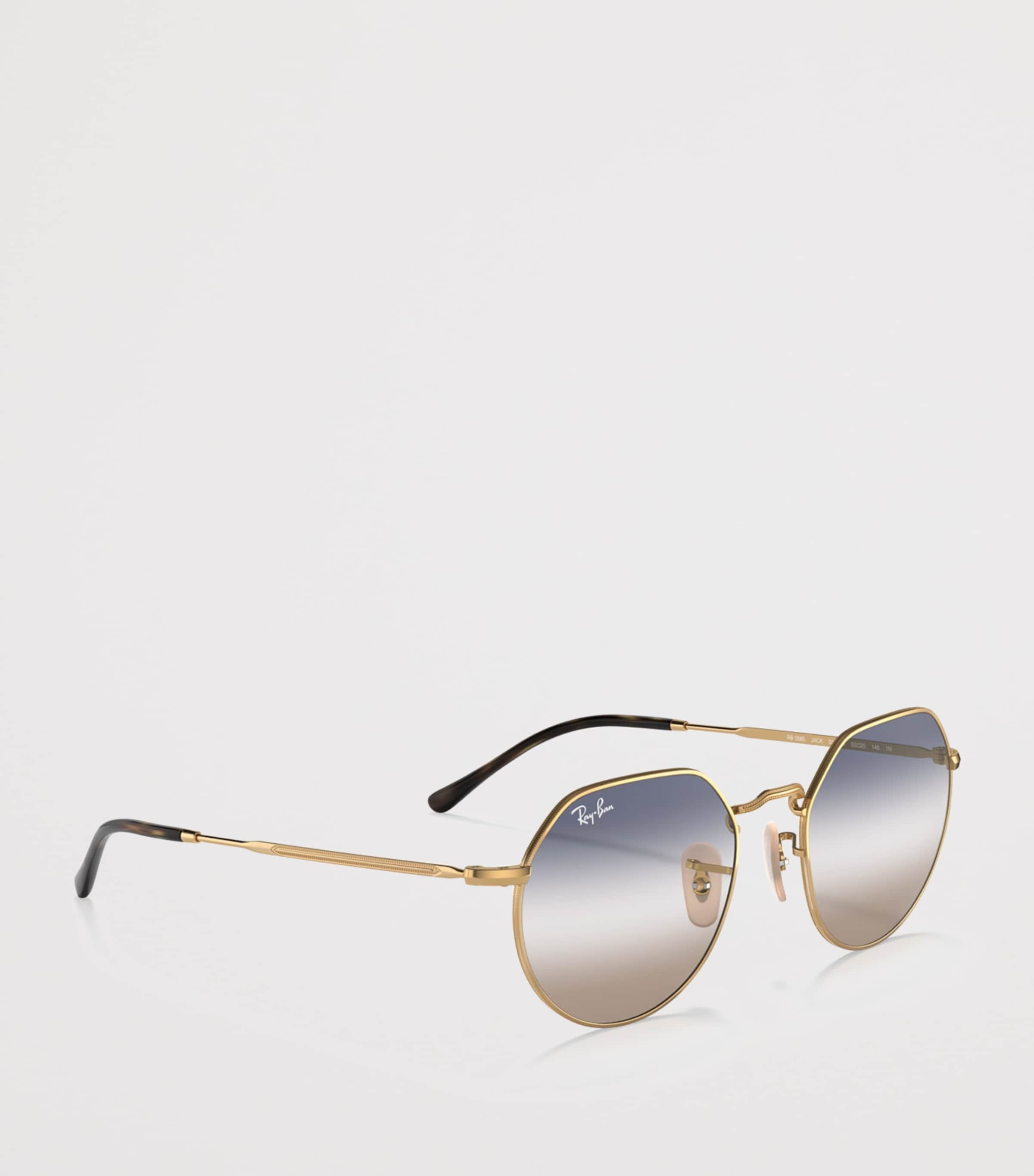 Ray-Ban Jack runde Metallsonnenbrille, importiert aus dem Vereinigten Königreich
