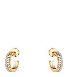 Mixed Gold and Diamond Quatre Hoop Earrings